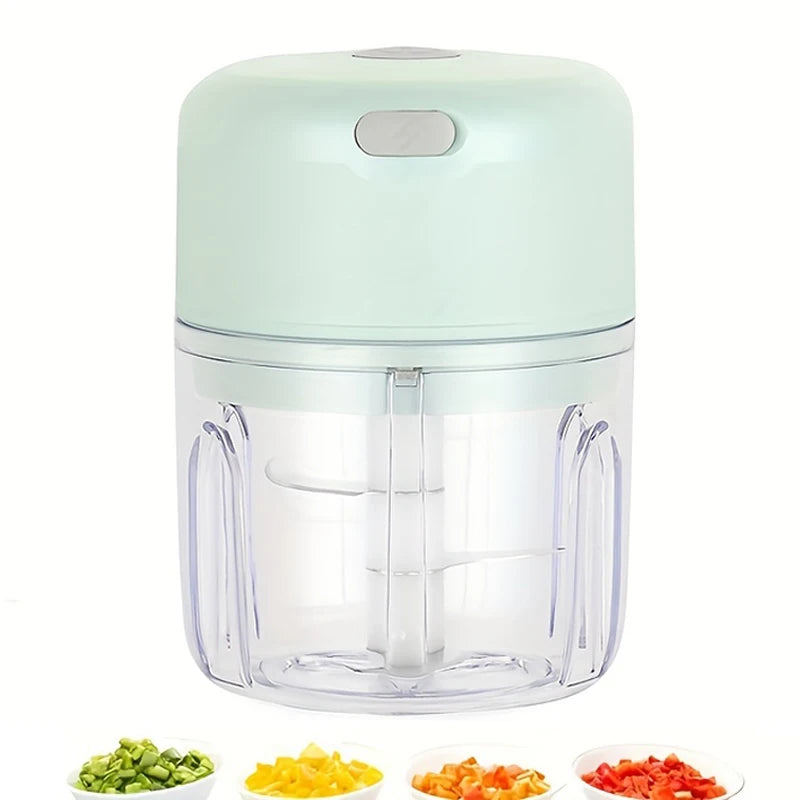 250Ml Mini Rechargeable Garlic Chopper and Meat Grinder, Durable and Sturdy, Suitable for Crushing Garlic, Chili, Onions, Minced Meat, Nuts, and More
